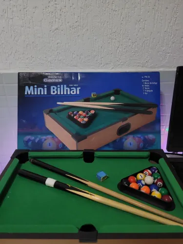 Mini Mesa Bilhar Sinuca Completa Mesa De Snooker Tecido Verde