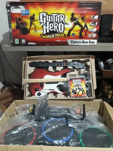 Guitar Hero World Tour Band Bundle Ps3 Completo - Relíquia para Colecionadores/Entusiastas