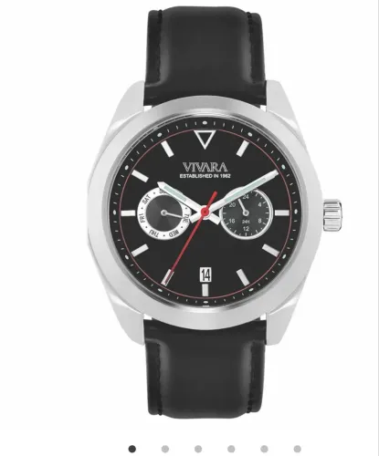 RELÓGIO VIVARA PANTANAL MASCULINO COURO PRETO