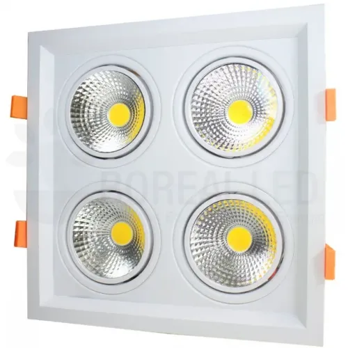 Spot LED 4 x 10W Quadrado Branco Frio Embutir