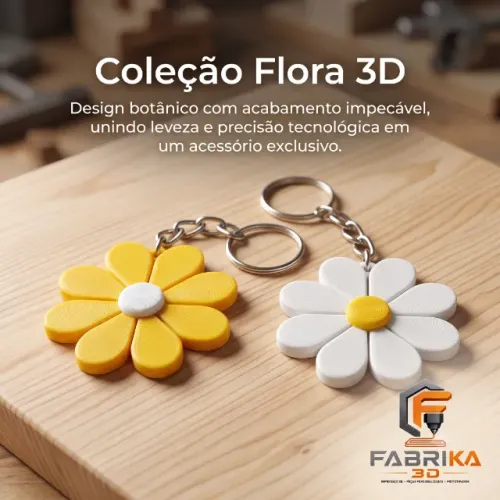 Chaveiro coleção flora 3d