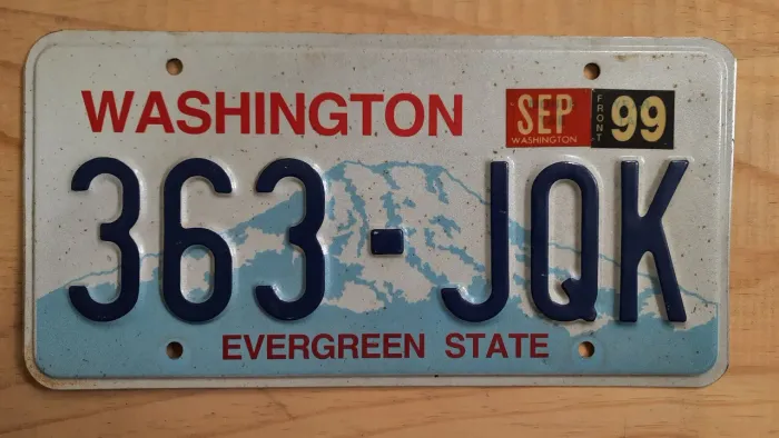 Placa de Carro americana Washington - Original 