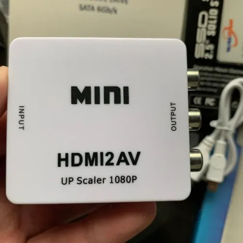 Conversor HDMI para AV (RCA) com Upscale 1080p