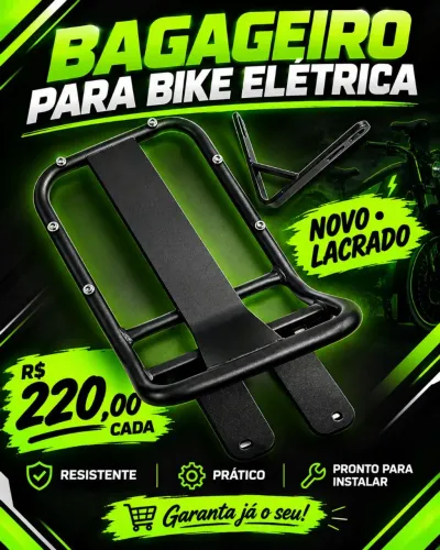 Bagageiro bicicleta elétrica
