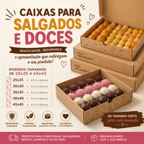 Caixas Para Salgados, Doces e Pizzas .