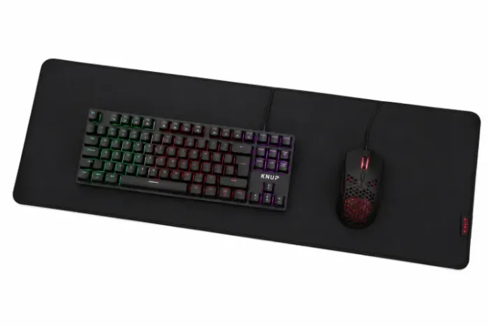 Mouse Pad Gamer 80x30cm Profissional - Base Antiderrapante Borda Costurada - Cor: PRETO