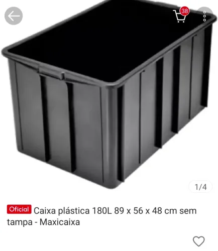Caixa plastica reforçada 180 litros