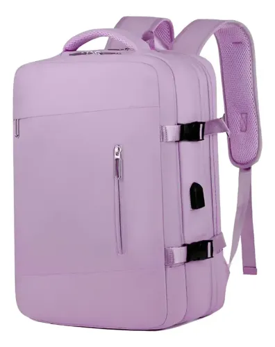 Mochila Notebook Executiva Grande Viagem Unissex Cor Roxo Desenho Do Tecido Poliéster Oxfo