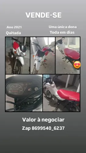 Vendo moto pop 110 ano 2021 quitada única dona!