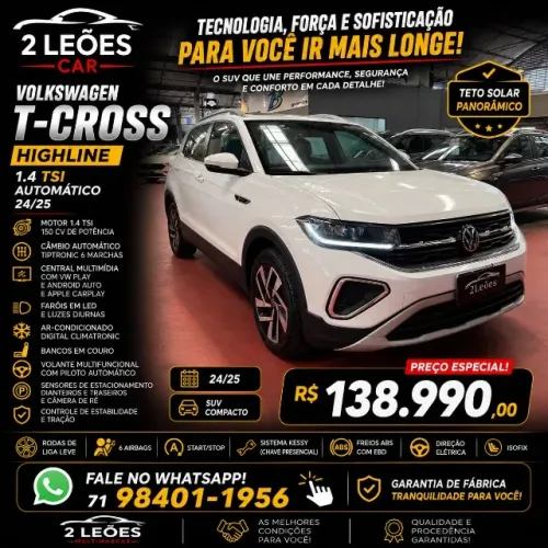 Volkswagen T-Cross Highline 1.4 TSI Flex 16V 5P AUT 2025