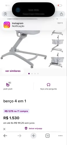 Chicco cadeirinha berço