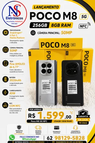 Xiaomi Poco M8 5G (NFC) 8+256 Novo Entregamos Grátis Rápido