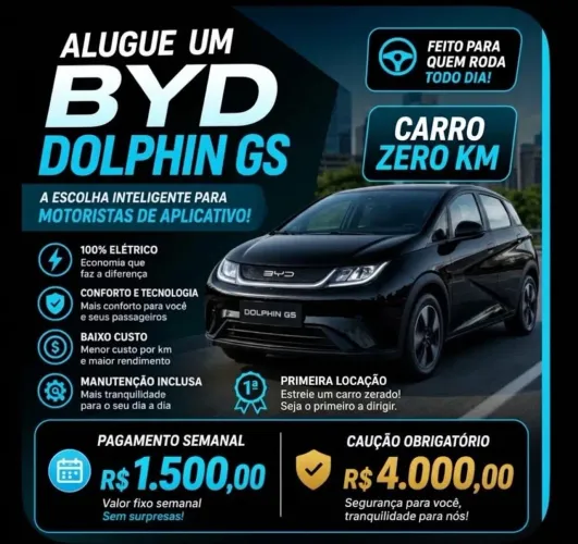 Alugo BYD Dolphin GS - 0 Km - Uber Black