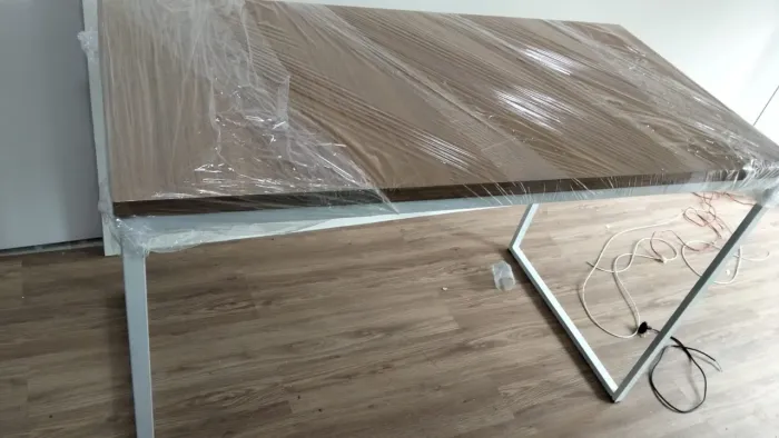 mesa escrivaninha reta - produto novo - frete grátis 