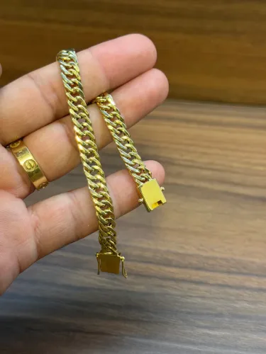 Pulseira groumet dupla 19,5cm 8mm peso 7g oca