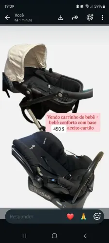 Carrinho com bebê conforto