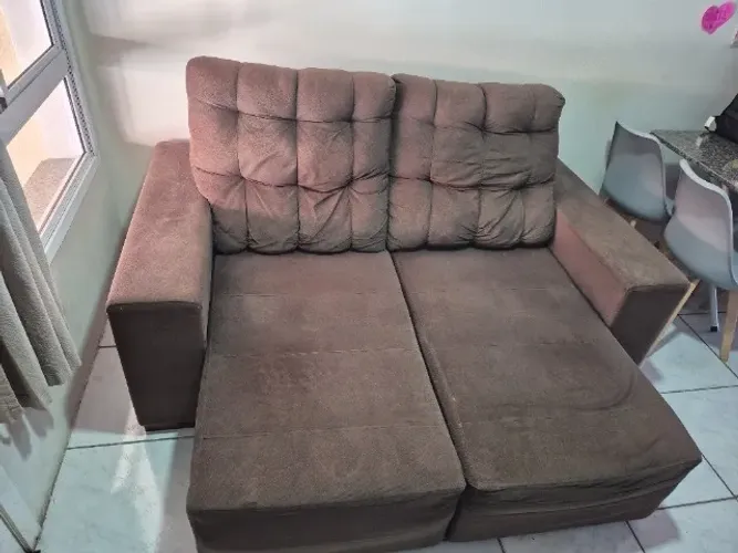 Sofá Retrátil Marrom 2 lugares