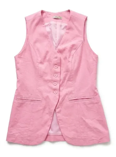 Colete Linho Puro Rosa P/M