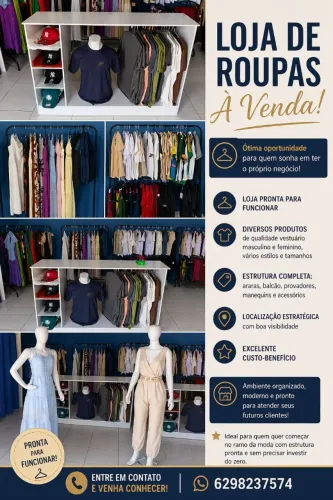 Loja de Roupas Completa à Venda - Pronta para Funcionar