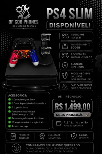 Ps4 Slim 500gb pra sair hoje