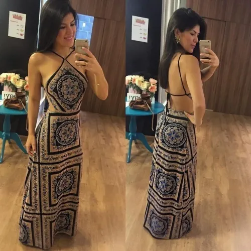 VESTIDO FARM LONGO ESTAMPADO