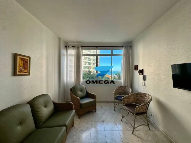 Apartamento com vista para o mar à venda na Praia das Pitangueiras no Guarujá | Omega Imóv