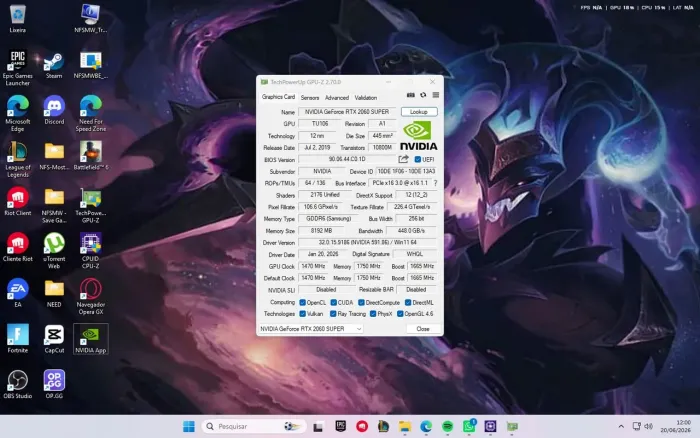 Pc Gamer i3 10100 + Rtx2060 ti Galax