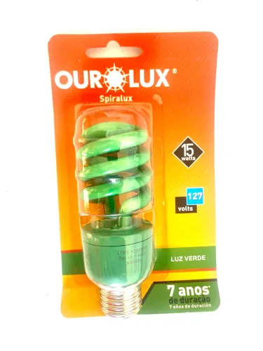 Kit 3x lampada espiral verde 15w x 127v