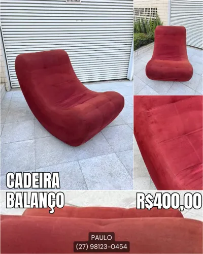 Cadeira Balanço Vinho Semi Nova