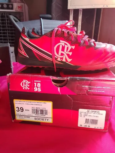 Chuteira society pro adulto flamengo