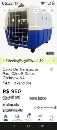 Caixa de trasporte de pet n4 , porte grande !