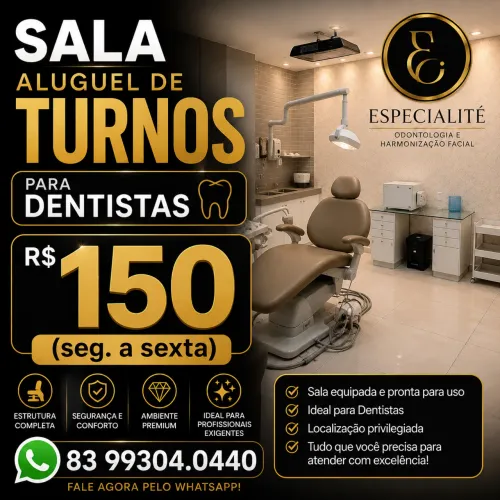 SALA PREMIUM PARA DENTISTAS * ALUGUEL DE TURNOS