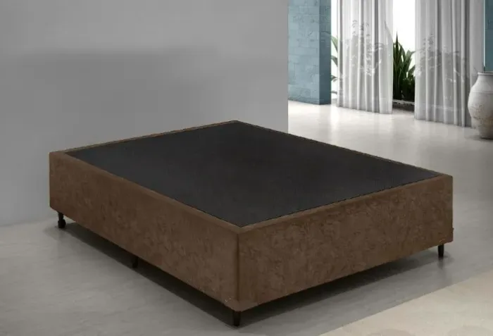 Base Cama Box Casal 138x188 Suede Marrom