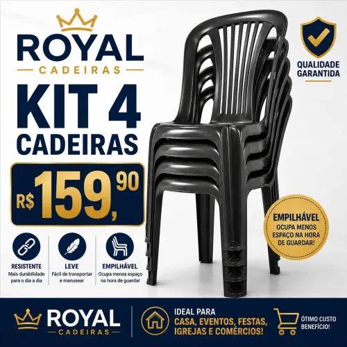 Kit 4 cadeiras 182kg valor de atacado 