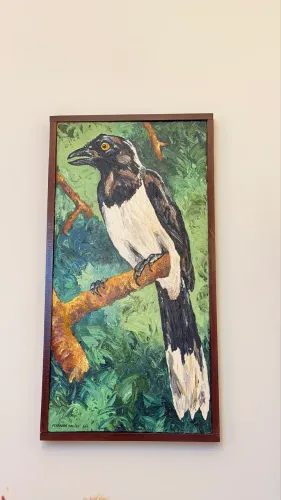 Quadro com obra de arte pintura espátula da