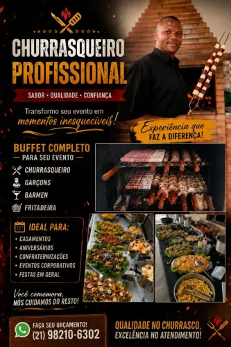 Churrasqueiro com buffet completo