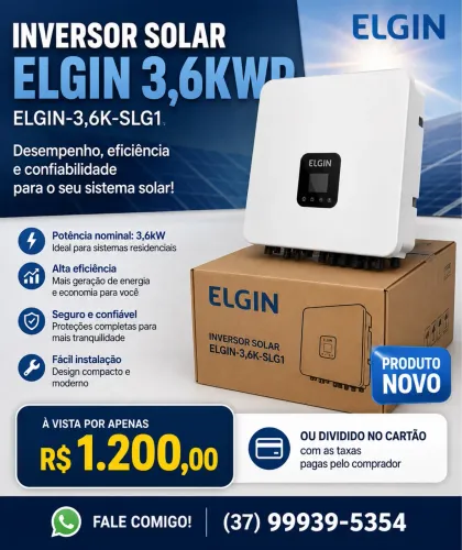 Inversor solar Elgin 3,6kwp