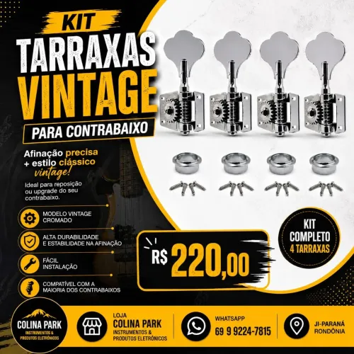 Jogo de Tarraxas Contrabaixo (Modelo Vintage)