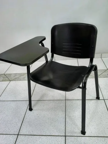 Kit 12 Cadeiras Universitária Plástica com Apoio Braço