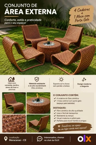 CONJUNTO DE ÁREA EXTERNA - CONFORTO E ELEGÂNCIA!
