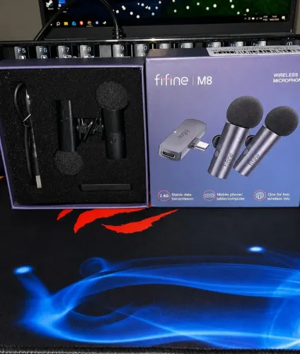 Microfone Lapela FIFINE M8 Sem Fio 2.4G Duplo Wireless