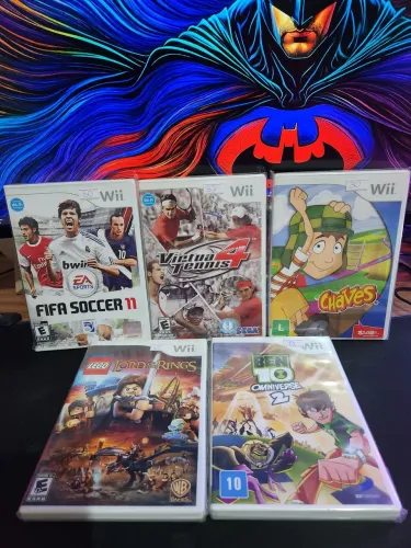 Coleção de 5 jogos originais seminovos de wii