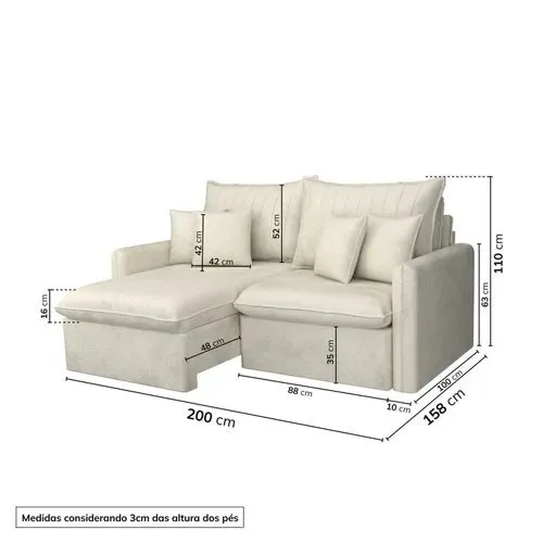 Sofá Cama Retrátil e Reclinável 220cm Colibr