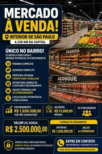 Mercado no interior de São Paulo