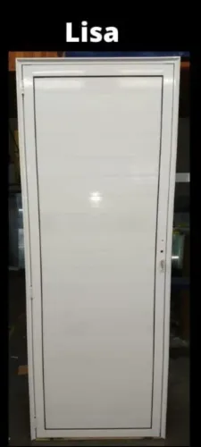 Porta de alumínio 25 branca lambril nova