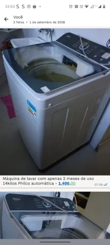 Máquina deavar roupa com 2 meses de uso