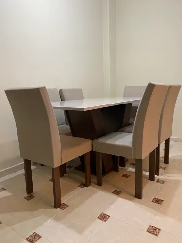 Conjunto 6 cadeiras de jantar cor creme