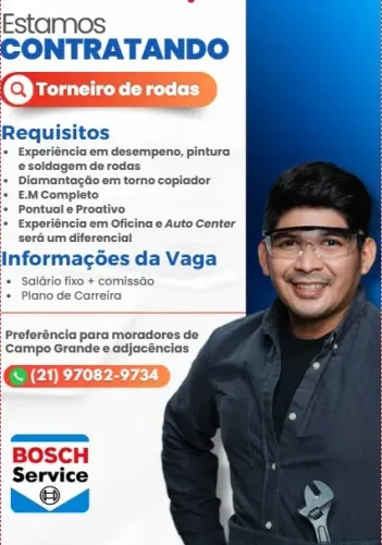 VAGA : TORNEIRO MECANICO DE RODAS
