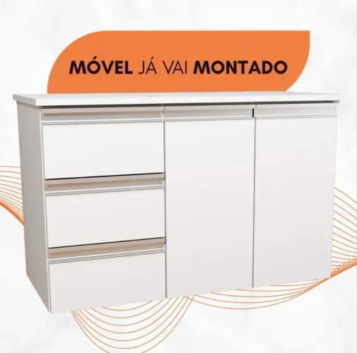 Balcão Móvel Gabinete Mdf 