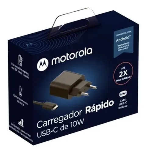 Carregador Motorola fast charge 10w usb-c original